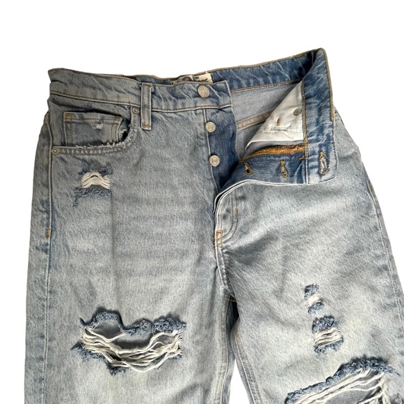 NWOT Free People High-Rise Distressed Tapered Baggy Boyfriend Jeans 25 - Picture 15 of 15